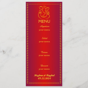 Elegant Ganesh   Indische Weddenroodkaart Menu