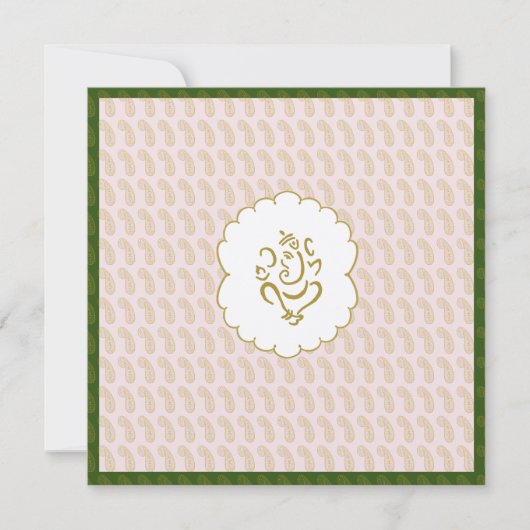 Elegant Ganesh Pastel kleuren Indische bruiloft Kaart (Voorkant)