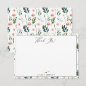 Elegant Garden Botanical Bedankt Notitiekaartje (Voorkant / Achterkant)