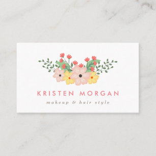 Elegant Garden Botanical Floral Makeup Artist Visitekaartje