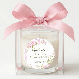 Elegant Garden Floral Bridal Shower Thank You  Ronde Sticker