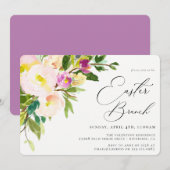Elegant Garden Floral Easter Brunch Uitnodiging (Voorkant / Achterkant)