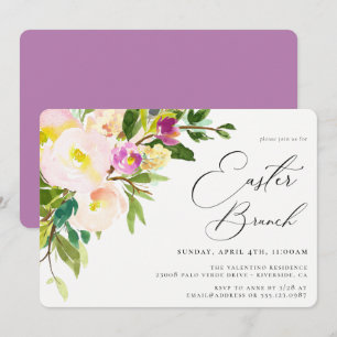 Elegant Garden Floral Easter Brunch Uitnodiging
