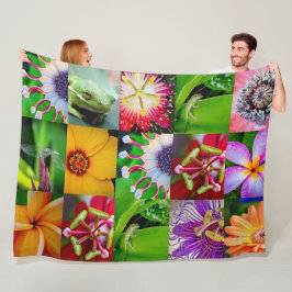 Elegant Garden Floral Flowers & Creaters Collage Fleece Deken