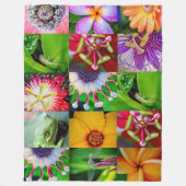 Elegant Garden Floral Flowers & Creaters Collage Fleece Deken (Voorkant)