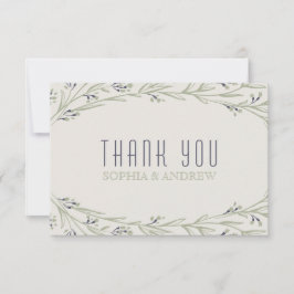 Elegant garden floral rustic wedding thank you bedankkaart