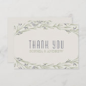 Elegant garden floral rustic wedding thank you bedankkaart (Voorkant / Achterkant)