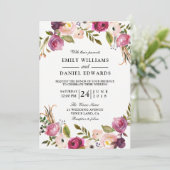 Elegant Garden Floral Wedding Invitation Kaart (Staand voorkant)