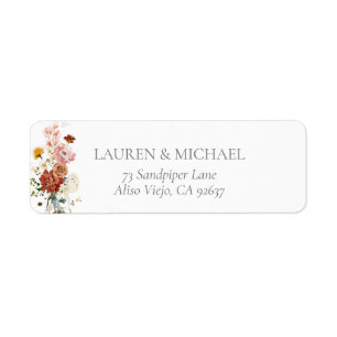 Elegant Garden Flower Vrijgezellenfeest Return-adr Etiket