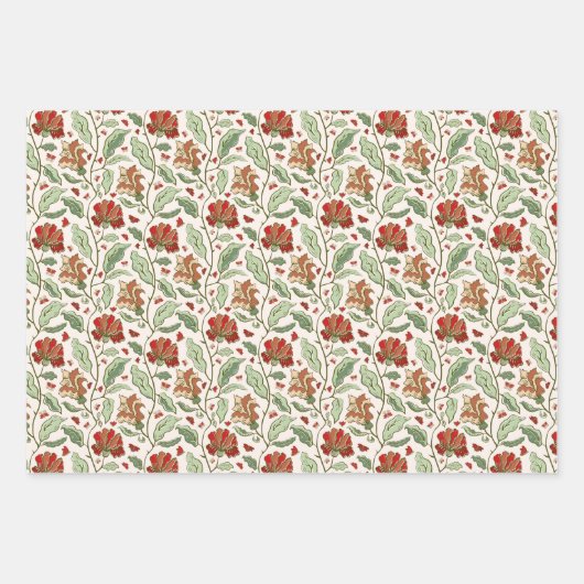 Elegant Garden Flowers and Butterflies Set Inpakpapier Vel (Voorkant)