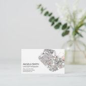 Elegant Garden Flowers Botanische Flowers Visitekaartje (Staand voorkant)