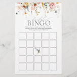 Elegant Garden Flowers Bridal Bingo Game<br><div class="desc">Moderne, elegante vrijgezellenfeesten game "bridal bingo" met luchtachtige tuinbloemen in de waterverf in tinten van stoffige blauwe, roze, gouden, witte en oortige mosterd verbrand oranje tinten. Deel van een gecoördineerde suite. De reeks van het uitzicht hier: https://www.zazzle.com/collections/floral_frame_watercolor_bridal_shower-119976971110172029 de ontwerper van het contact voor de aanpassing van producten. Copyright Anastasia Surridge...</div>