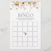 Elegant Garden Flowers Bridal Bingo Game (Voorkant)