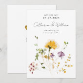 Elegant Garden Flowers Save The Date (Voorkant / Achterkant)