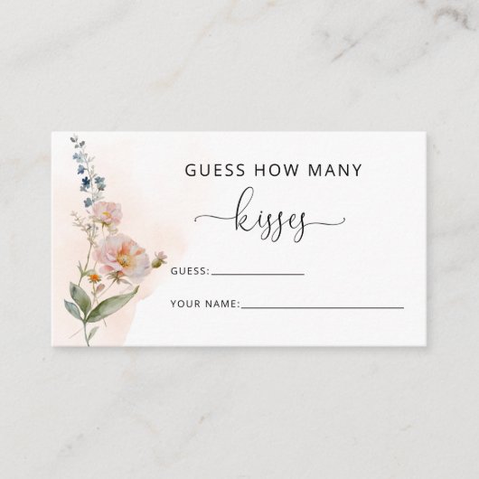 Elegant Garden Flowers Vrijgezellenfeest Game Informatiekaartje (Voorkant)