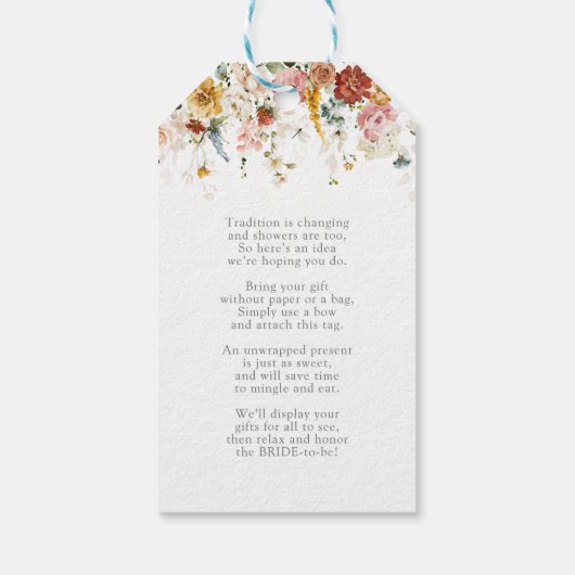 Elegant Garden Flowers Vrijgezellenfeest No Wrap Cadeaulabel (Achterkant)