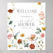 Elegant Garden Flowers Vrijgezellenfeest Welcome P Poster (Voorkant)