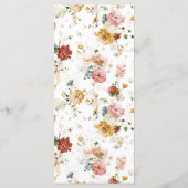 Elegant Garden Flowers Watercolor Bridal Shower Menu (Achterkant)