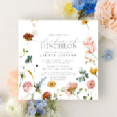 Elegant Garden Flowers Waterverf Bridal Luncheon Kaart