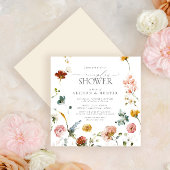 Elegant Garden Flowers Waterverf Couples Shower Kaart