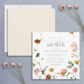 Elegant Garden Flowers Waterverf Couples Shower Kaart