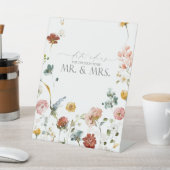 Elegant Garden Flowers Waterverf Date Ideeën Reclamebord Met Voetstuk (Insitu)