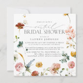 Elegant Garden Flowers Waterverf Virtual Shower Kaart (Voorkant)