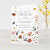 Elegant Garden Flowers Waterverf Vrijgezellenfeest Kaart (Gele Bloem)