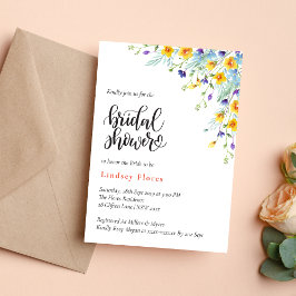 Elegant Garden Flowers Waterverf Vrijgezellenfeest Kaart