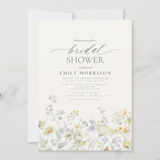 Elegant Garden Flowers Waterverf Vrijgezellenfeest Kaart (Voorkant)