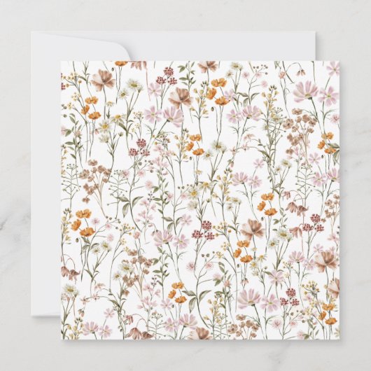 Elegant Garden Flowers Waterverf Vrijgezellenfeest Kaart (Achterkant)