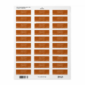 Elegant Garden Leaves Burnt Oranje Wedding Etiket (Full Sheet)
