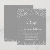 Elegant Garden Leaves Gray Wedding Uitnodiging (Voorkant / Achterkant)