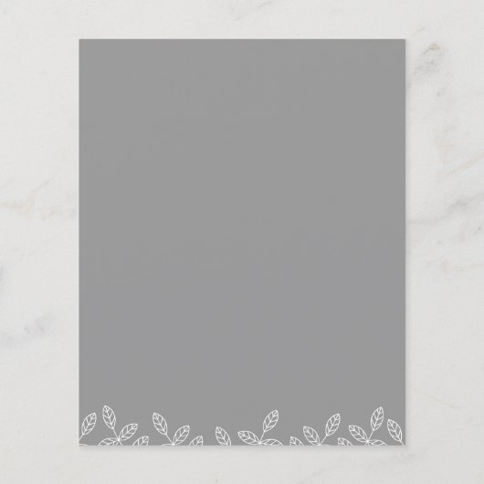 Elegant Garden Leaves Gray Wedding Uitnodiging (Achterkant)