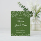 Elegant Garden Leaves Green Wedding Uitnodiging (Staand voorkant)