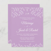 Elegant Garden Leaves Lavender Wedding Uitnodiging (Voorkant / Achterkant)