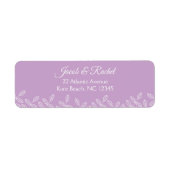Elegant Garden Leaves Lavender Wedding Uitnodiging Etiket (Voorkant)