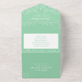 Elegant Garden leveert mint Green Wedding All In One Uitnodiging (Buitenkant)