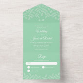 Elegant Garden leveert mint Green Wedding All In One Uitnodiging (Binnen)