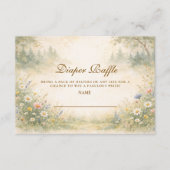 Elegant Garden Meadow Diapper Raffle Informatiekaartje (Voorkant)