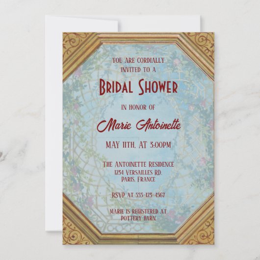 Elegant Garden Party Rococo Vrijgezellenfeest Kaart (Voorkant)