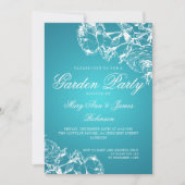 Elegant Garden Party Rozen Turquoise Kaart (Voorkant)