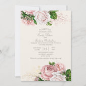 Elegant Garden Pink Floral Rozen Cream Wedding Kaart (Voorkant)