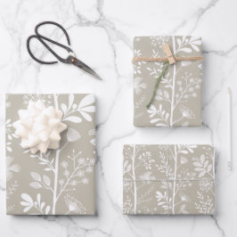 Elegant Garden Reverie Neutral Botanical Inpakpapier Vel