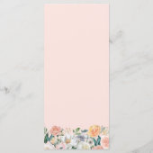 Elegant Garden Rozen Peonies Floral Wedding Menu (Achterkant)