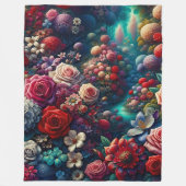 "Elegant Garden Stream - Levendige Bloemenkunst" Fleece Deken (Voorkant)