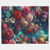 "Elegant Garden Stream - Levendige Bloemenkunst" Fleece Deken (Voorkant (Horizontaal))