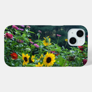 Elegant Garden Uitzicht madeliefjes kosmos zonnebl iPhone 15 Case