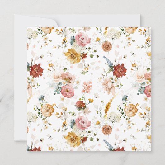 Elegant Garden Waterverf Floral Girl Baptism Invi Kaart (Achterkant)