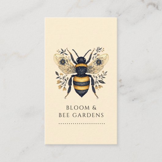 Elegant Gardener Botanical Bee Visitekaartje (Voorkant)